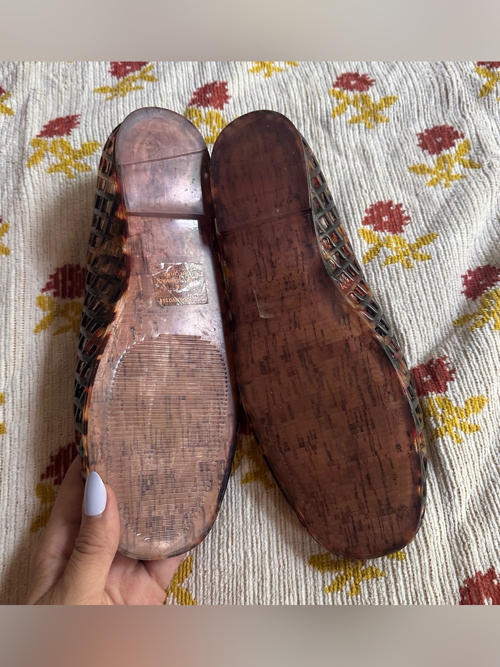 Steve Madden Grove Jelly Ballet Flats tortoise shell plastic cage design W 8 - Picture 12 of 13
